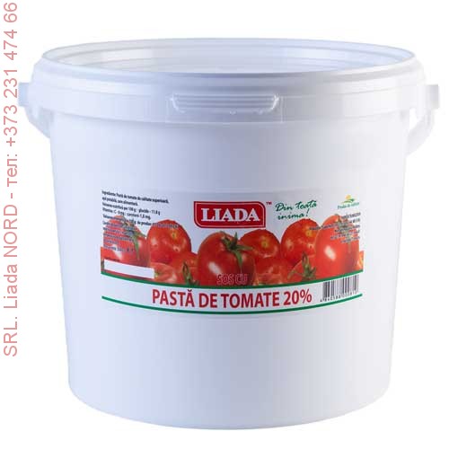 Томат паста LIADA (pasta de tomate) ведро пластик 5000 г. / 20%