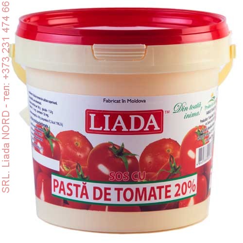 Томат паста LIADA (pasta de tomate) ведро пластик 1100 г. / 20%